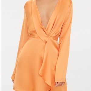 Pretty little things orange satin dress
